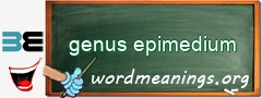 WordMeaning blackboard for genus epimedium